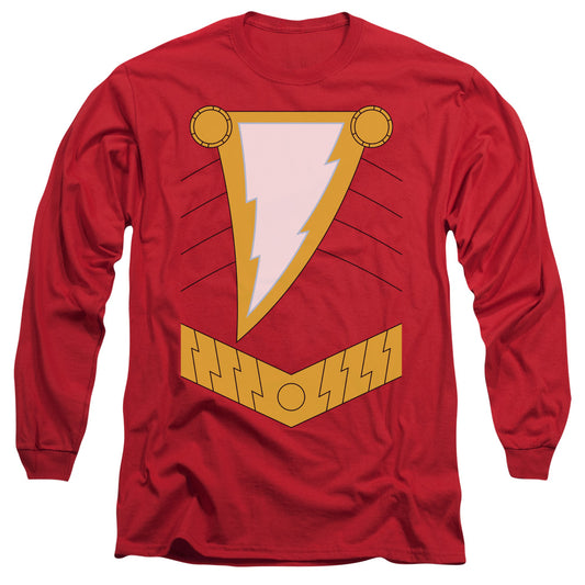Jla - Shazam - Long Sleeve Adult 18/1 - Red T-shirt