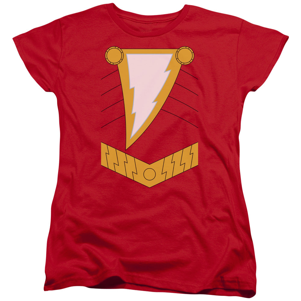 Jla - Shazam - Short Sleeve Women"s Tee - Red T-shirt
