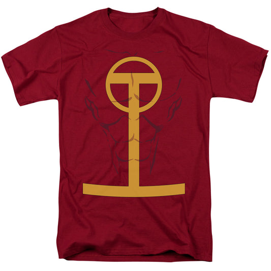 Jla - Red Tornado - Short Sleeve Adult 18/1 - Cardinal T-shirt