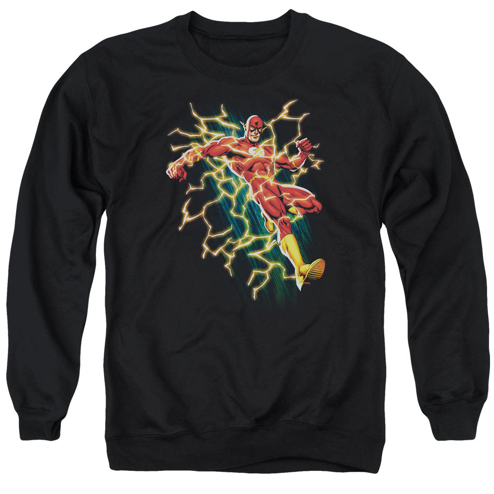 Jla Electric Death - Adult Crewneck Sweatshirt - Black