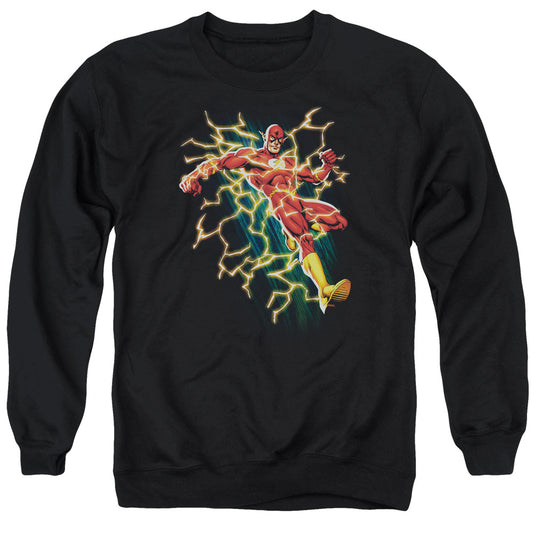Jla Electric Death - Adult Crewneck Sweatshirt - Black