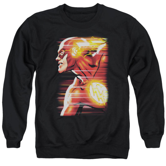 Jla - Speed Head - Adult Crewneck Sweatshirt - Black