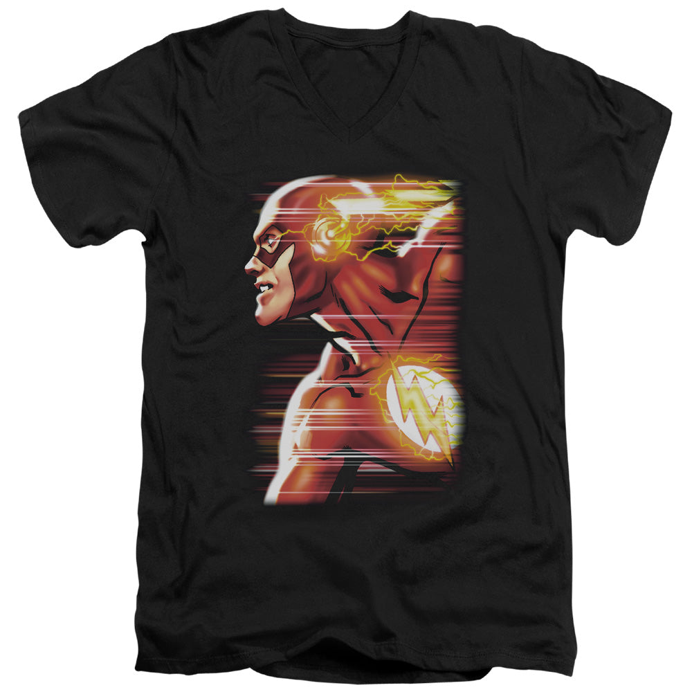 Jla - Speed Head - Short Sleeve Adult V-neck 30/1 - Black T-shirt