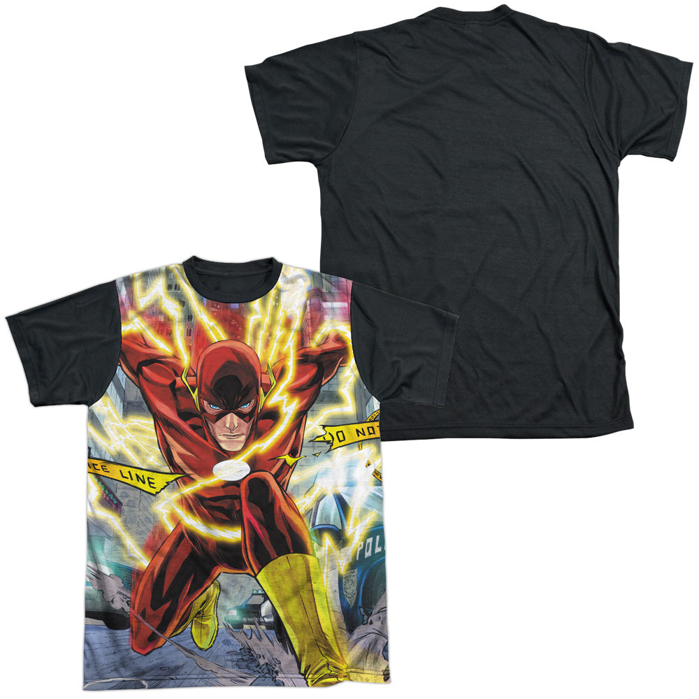 Jla - Police Line - Short Sleeve Adult White Front Black Back   - White T-shirt