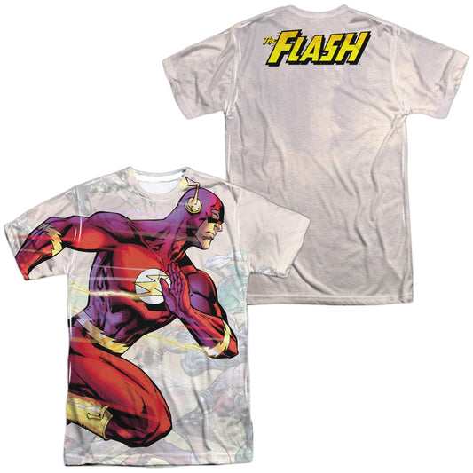 Jla - Taking The Lead (Front/back Print) - Short Sleeve Adult Poly Crew - White T-shirt