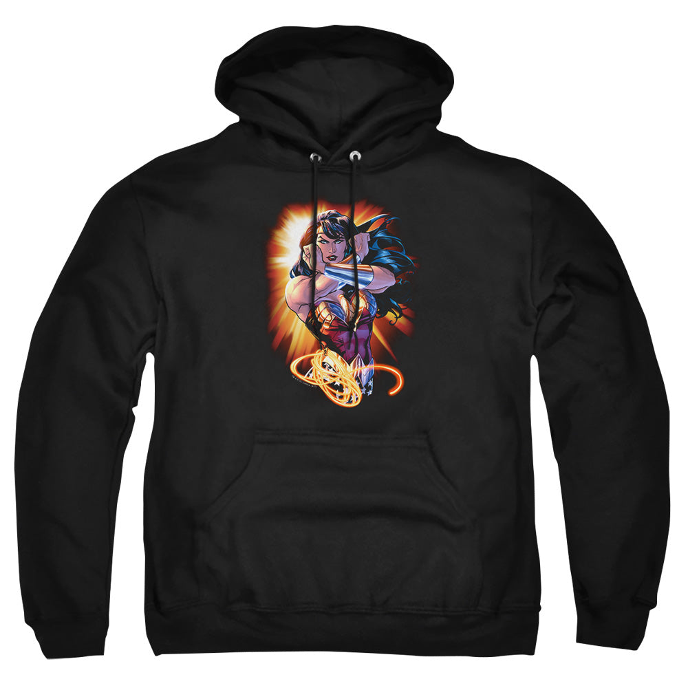 Jla - Wonder Rays - Adult Pull-over Hoodie - Black