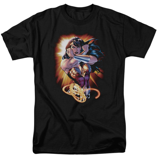 Jla - Wonder Rays - Short Sleeve Adult 18/1 - Black T-shirt