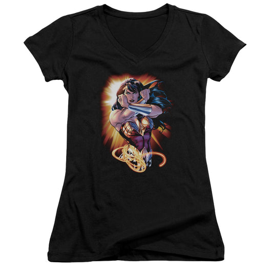 Jla - Wonder Rays-junior V-neck - Black