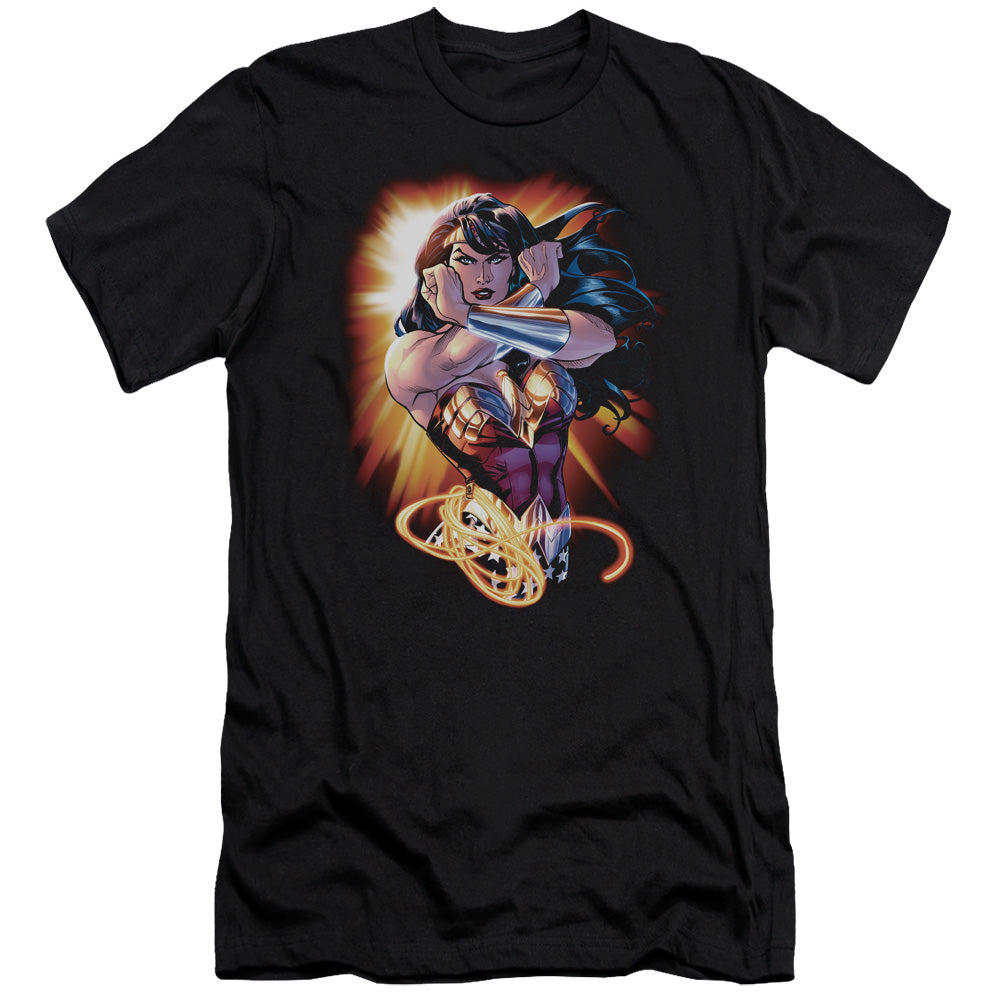 Jla - Wonder Rays - Short Sleeve Adult 30/1 - Black T-shirt