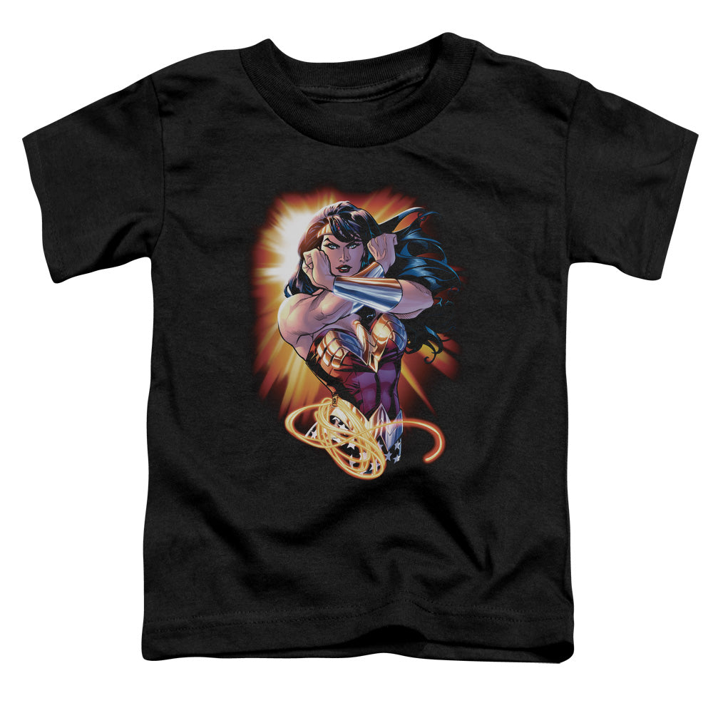 Jla - Wonder Rays - Short Sleeve Toddler Tee - Black T-shirt