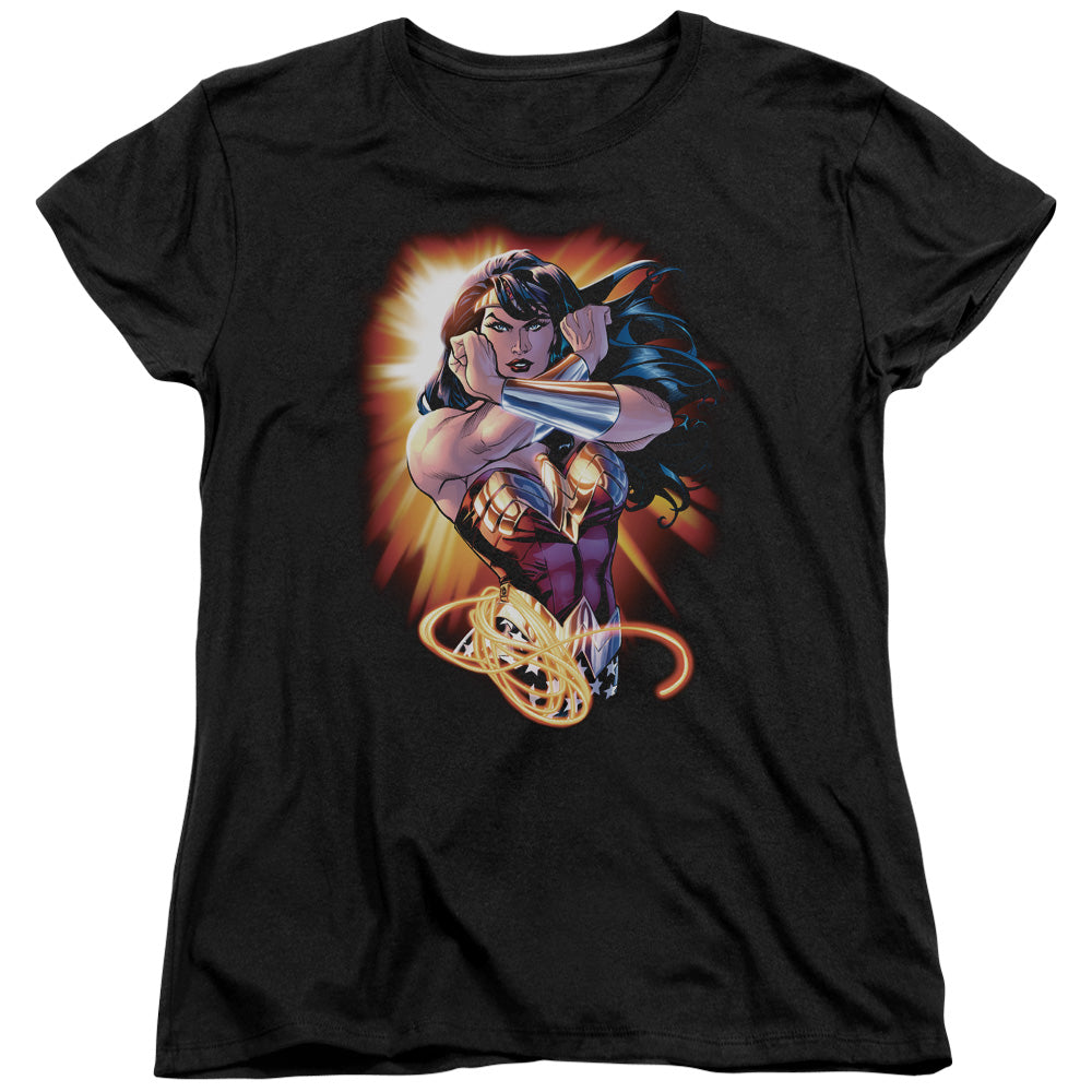 Jla - Wonder Rays - Short Sleeve Womens Tee - Black T-shirt