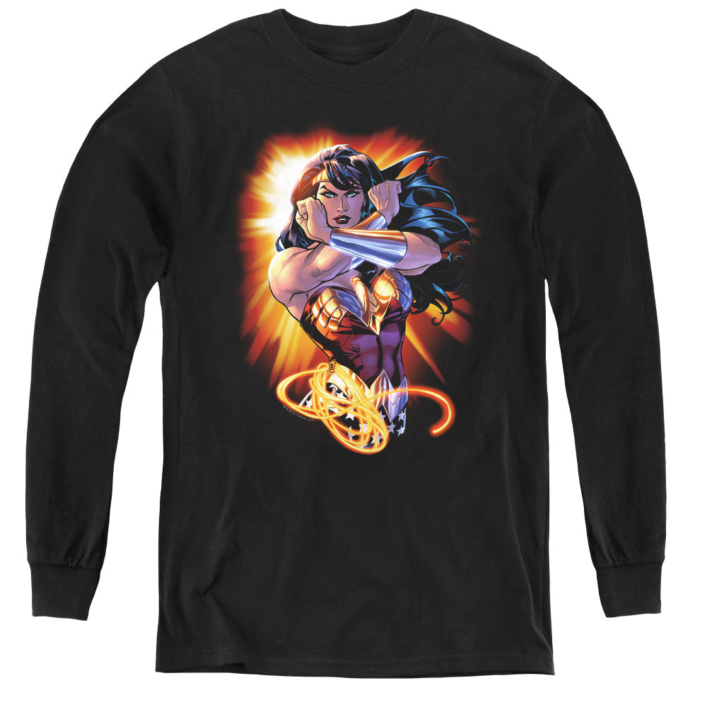 Jla - Wonder Rays - Youth Long Sleeve Tee - Black