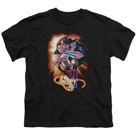 Jla - Wonder Rays - Short Sleeve Youth 18/1 - Black T-shirt