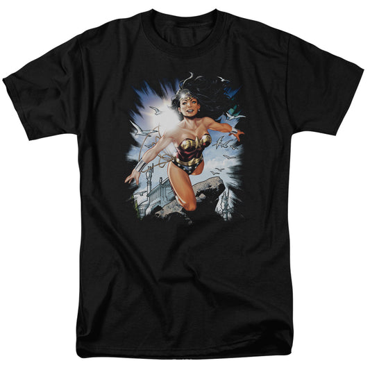 Jla - Of Themyscira - Short Sleeve Adult 18/1 - Black T-shirt