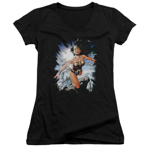 Jla - Of Themyscira-junior V-neck - Black