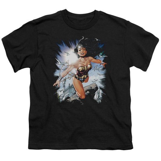 Jla - Of Themyscira - Short Sleeve Youth 18/1 - Black T-shirt
