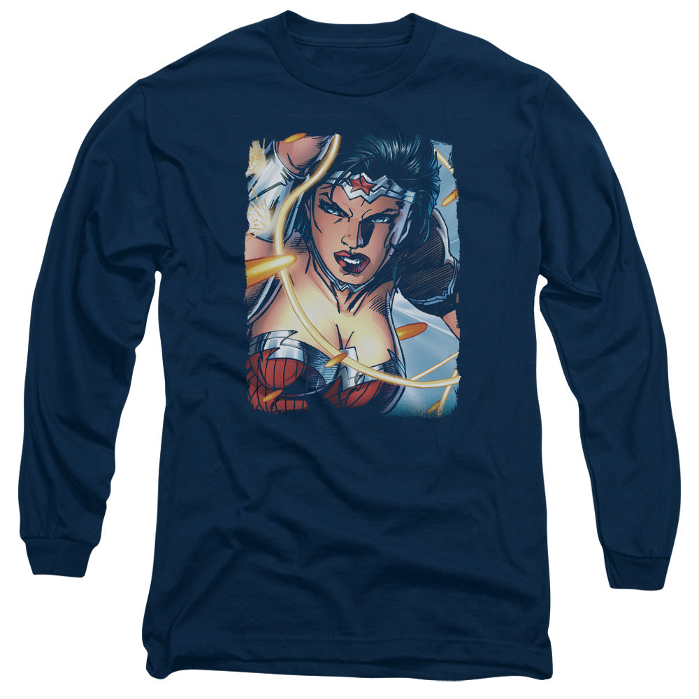 Jla - Scowl - Long Sleeve Adult 18/1 - Navy T-shirt