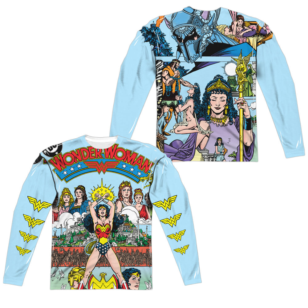 Jla - No 1 Cover (Front/back Print) - Long Sleeve Adult Poly Crew  - White T-shirt