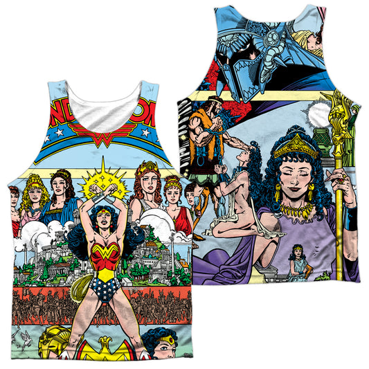 Jla - No 1 Cover (Front/back Print) - Adult 100% Poly Tank Top - White