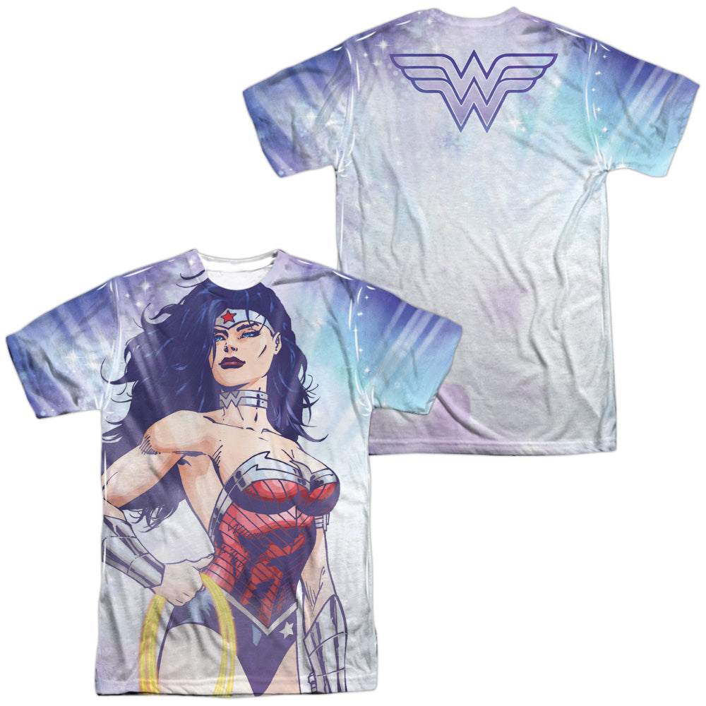 Jla - Warrior Goddess (Front/back Print) - Short Sleeve Adult Poly Crew - White T-shirt