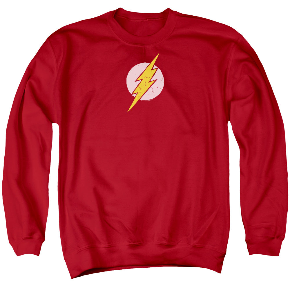 Jla - Rough Flash - Adult Crewneck Sweatshirt - Red