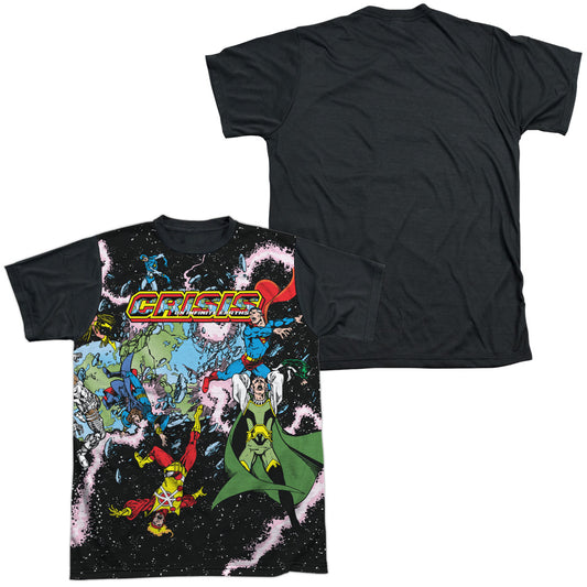 Jla - Crisis Variant - Short Sleeve Adult White Front Black Back   - White T-shirt