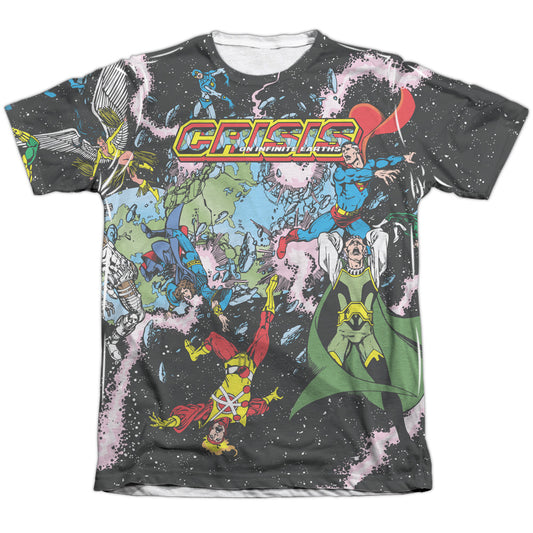 Jla - Crisis Variant - Adult Poly/cotton Short Sleeve Tee - White T-shirt