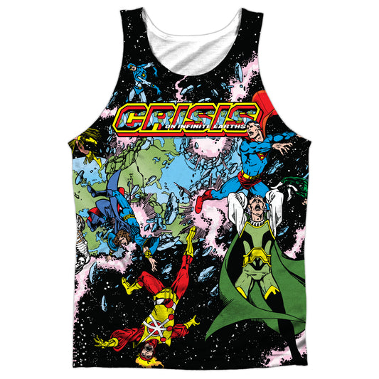 Jla - Crisis Variant - Adult 100% Poly Tank Top - White