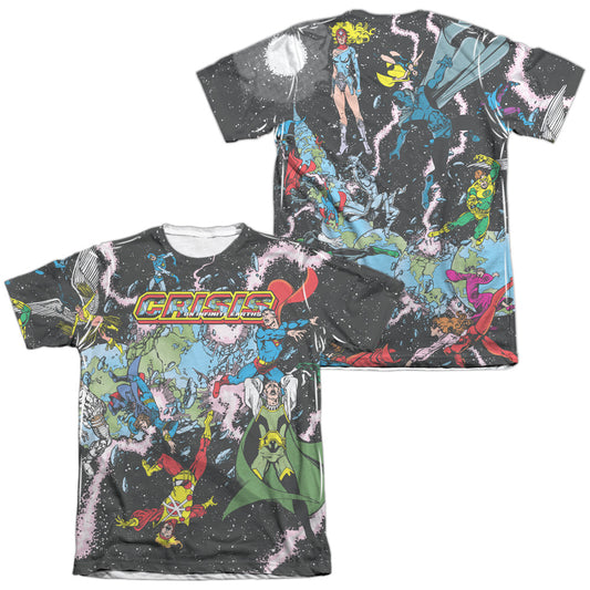 Jla - Crisis Variant (Front/back Print) - Adult Poly/cotton Short Sleeve Tee - White T-shirt