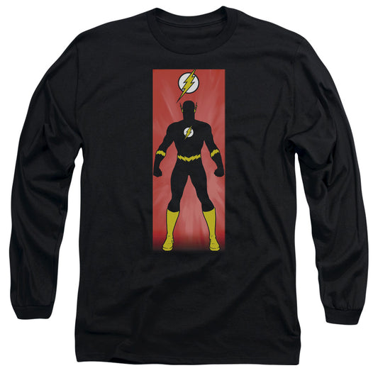 Jla - Flash Block - Long Sleeve Adult 18/1 - Black T-shirt