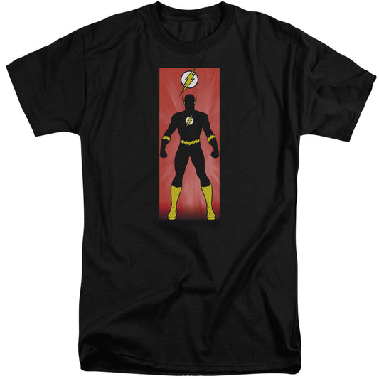Jla - Flash Block - Short Sleeve Adult Tall - Black T-shirt