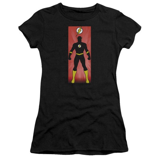 Jla - Flash Block - Short Sleeve Junior Sheer - Black T-shirt