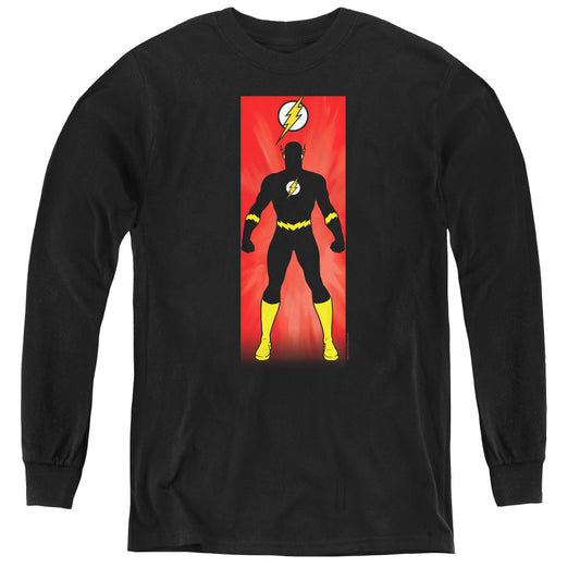 Jla - Flash Block - Youth Long Sleeve Tee - Black