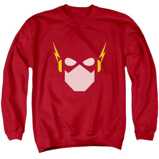 Jla - Flash Head - Adult Crewneck Sweatshirt - Red
