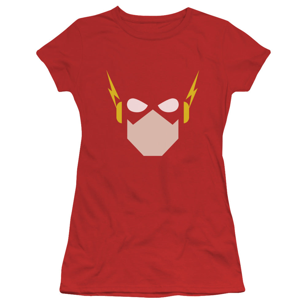 Jla - Flash Head - Short Sleeve Junior Sheer - Red T-shirt