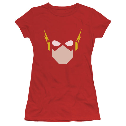 Jla - Flash Head - Short Sleeve Junior Sheer - Red T-shirt
