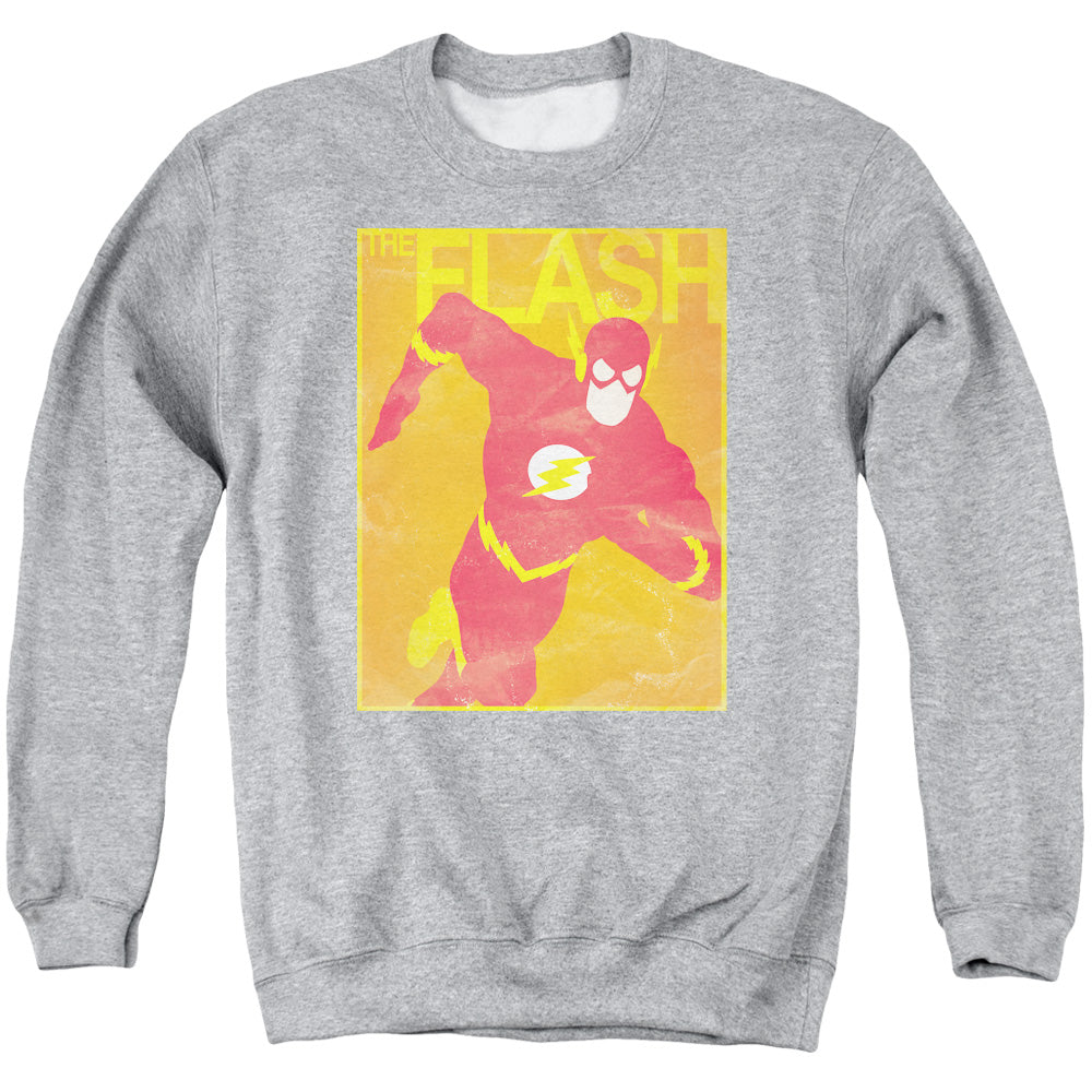 Jla - Simple Flash Poster - Adult Crewneck Sweatshirt - Athletic Heather