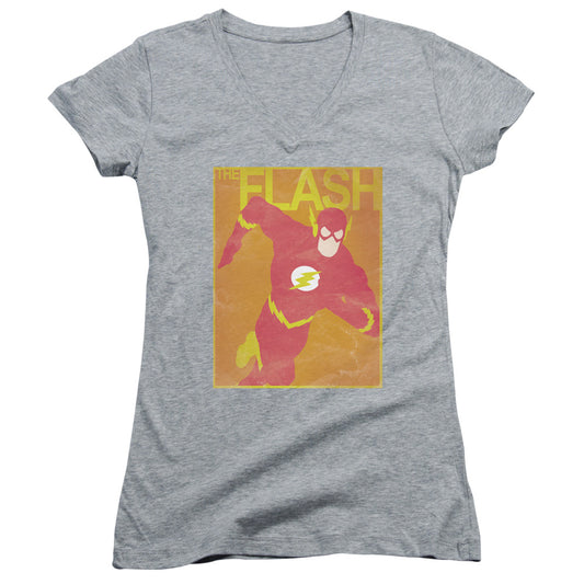 Jla - Simple Flash Poster-junior V-neck - Athletic Heather