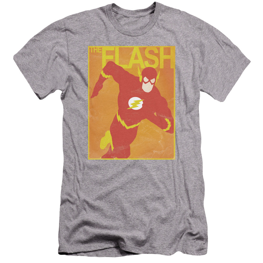 Jla - Simple Flash Poster-premuim Canvas Adult Slim Fit 30/1 - Athletic Heather