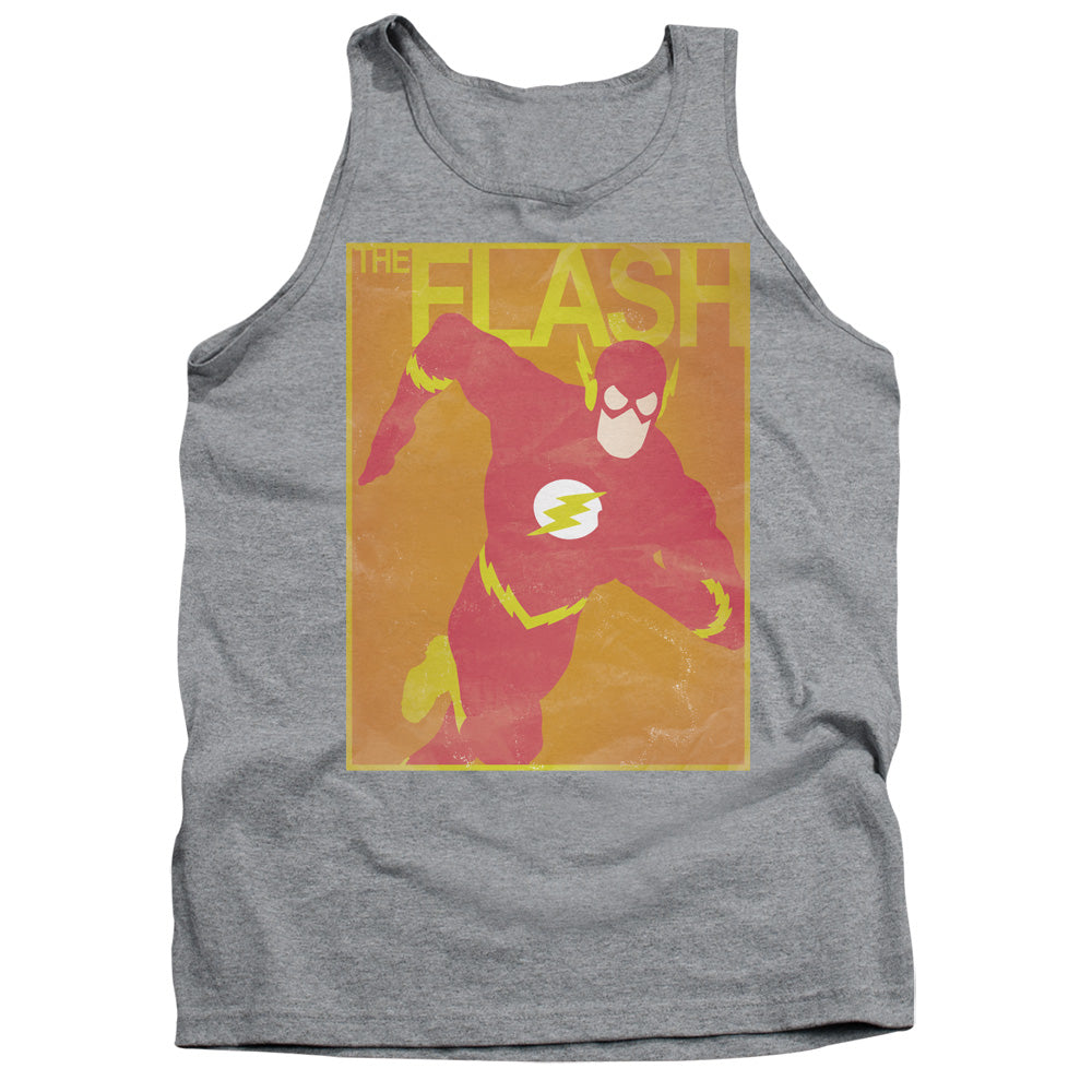 Jla - Simple Flash Poster - Adult Tank - Athletic Heather