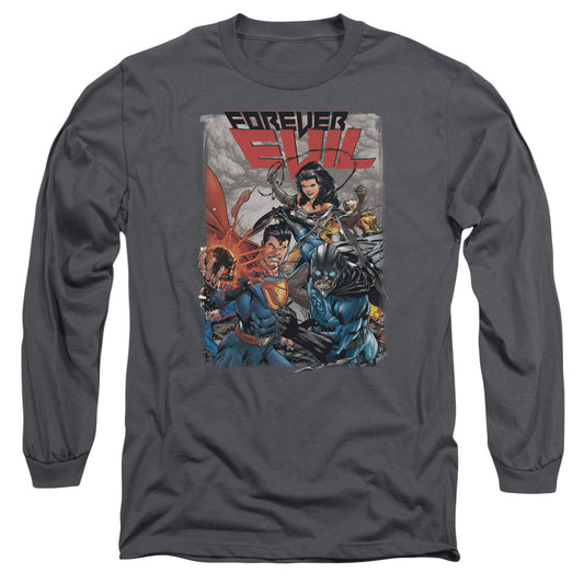 Jla - Crime Syndicate - Long Sleeve Adult 18/1 - Charcoal T-shirt