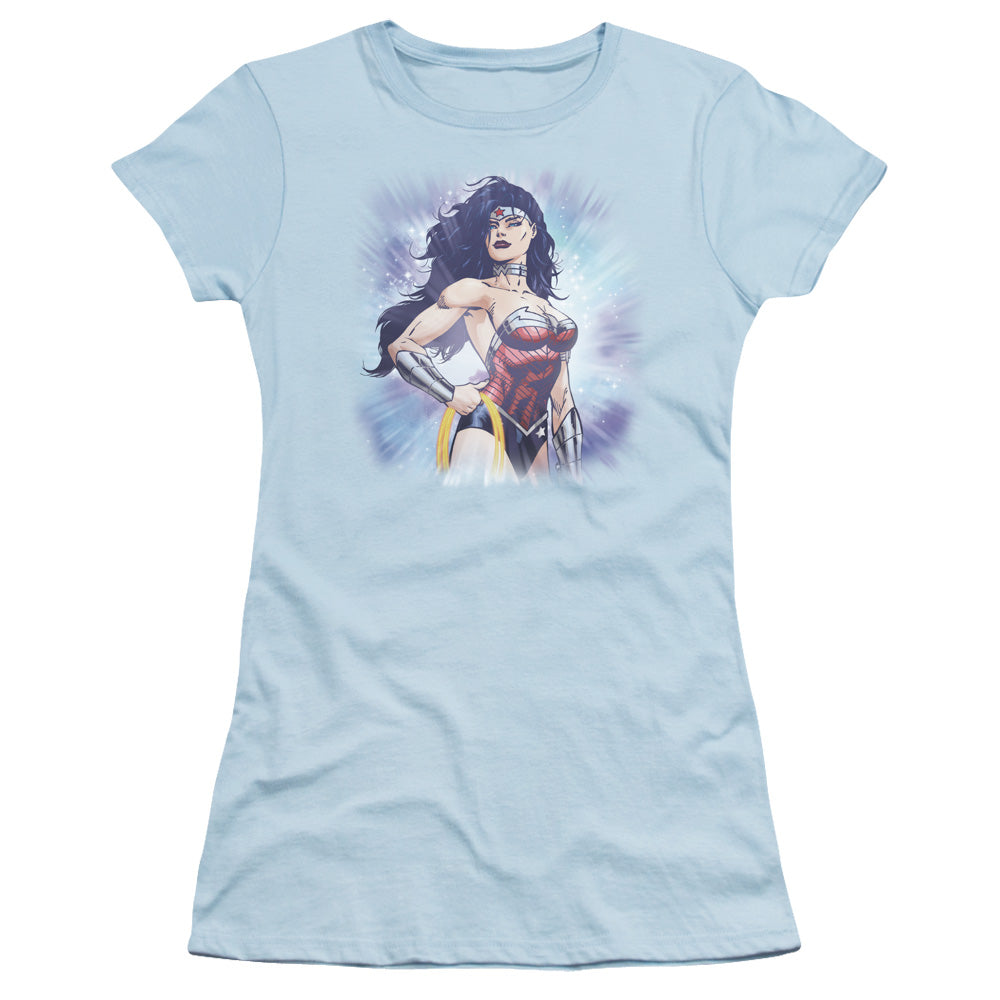 Jla - Warrior - Short Sleeve Junior Sheer - Light Blue T-shirt