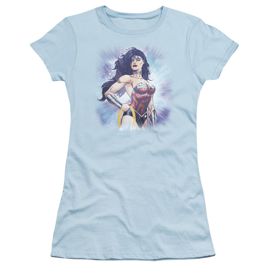 Jla - Warrior - Short Sleeve Junior Sheer - Light Blue T-shirt