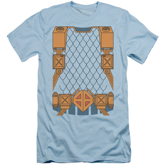 Jla - Deathstroke Uniform - Short Sleeve Adult 30/1 - Light Blue T-shirt