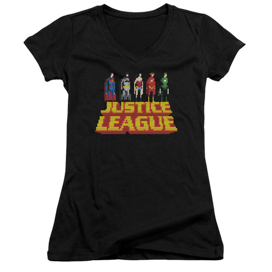 Jla - Standing Above-junior V-neck - Black
