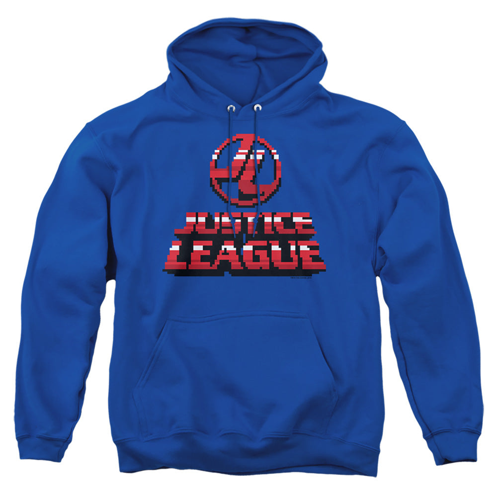 Jla - 8 Bit Jla - Adult Pull-over Hoodie - Royal Blue