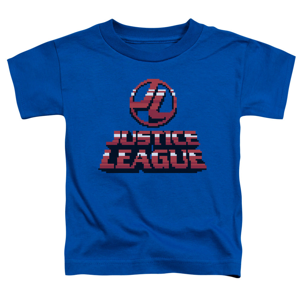 Jla - 8 Bit Jla - Short Sleeve Toddler Tee - Royal Blue T-shirt