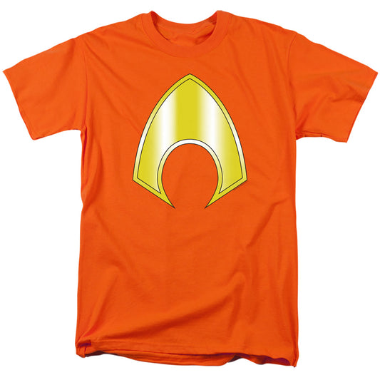 Jla - Aquaman Logo - Short Sleeve Adult 18/1 - Orange T-shirt