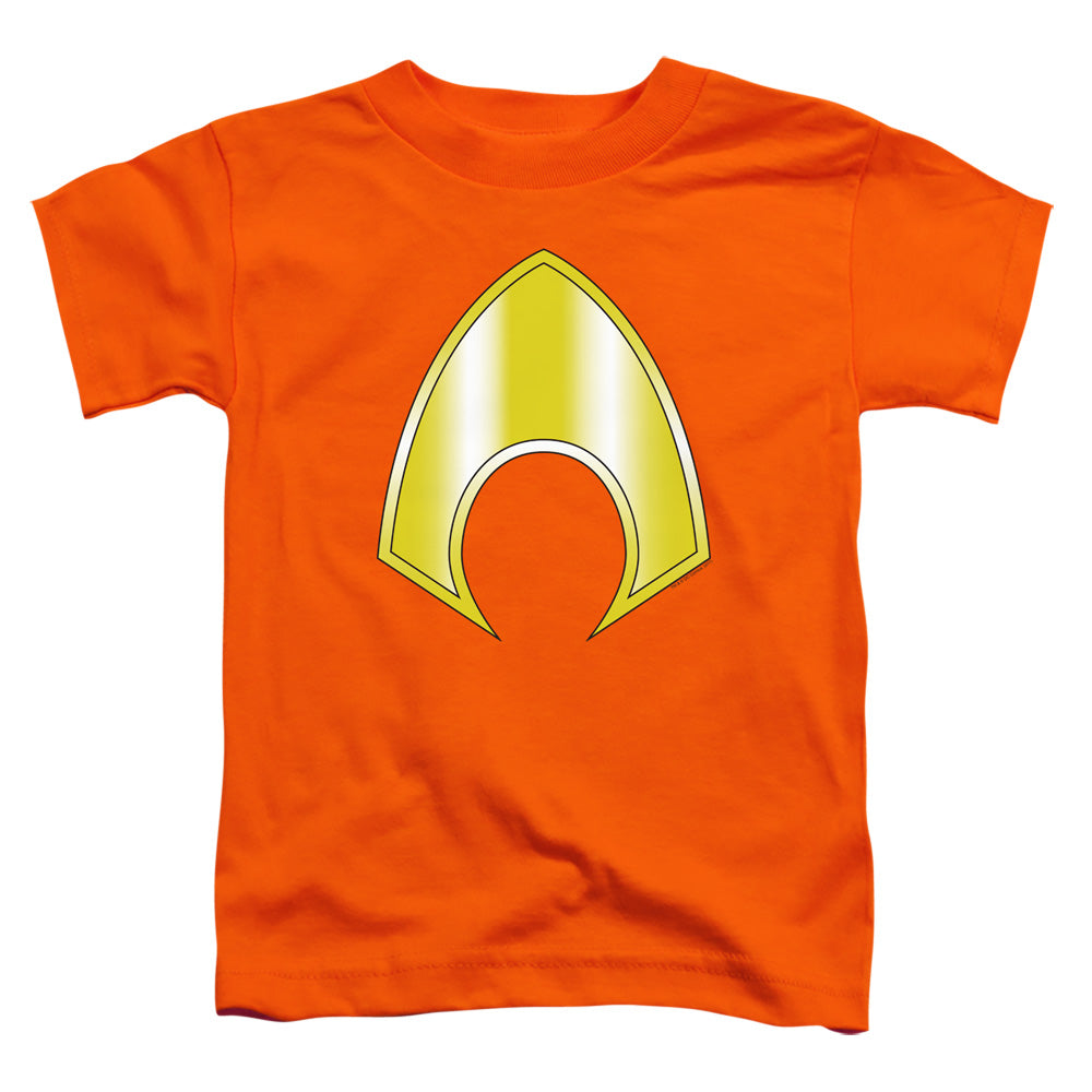 Jla - Aquaman Logo - Short Sleeve Toddler Tee - Orange T-shirt