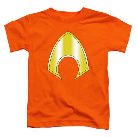 Jla - Aquaman Logo - Short Sleeve Toddler Tee - Orange T-shirt